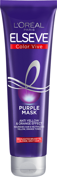 Oap nega za lase Elseve Purple Range maska posnetek pakiranja spredaj z besedilom